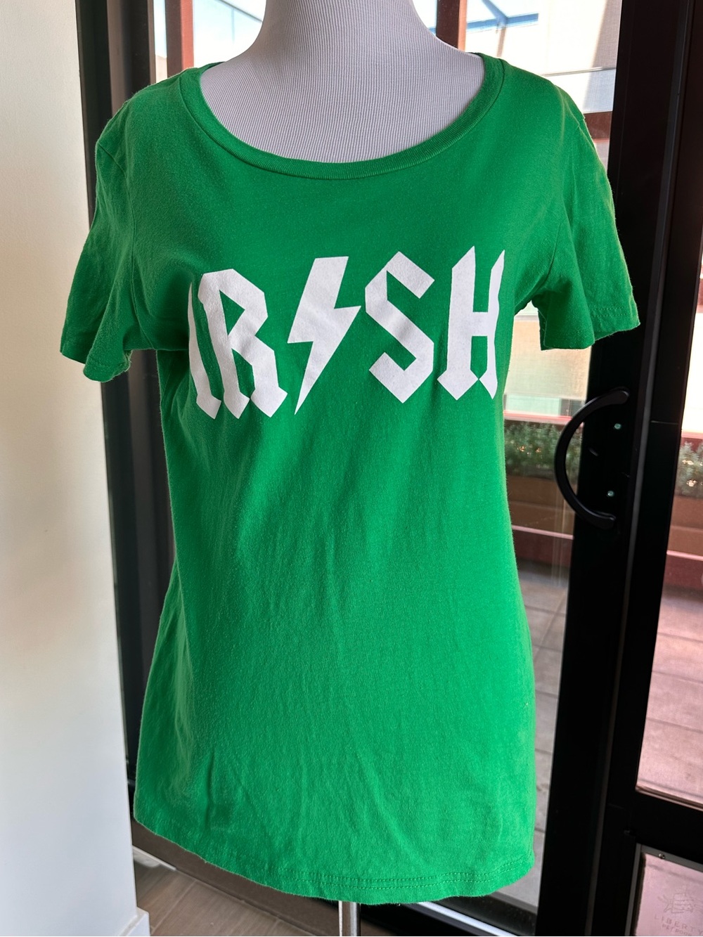 Crazy Dog T-Shirts Bright Green Logo Crewneck Tee